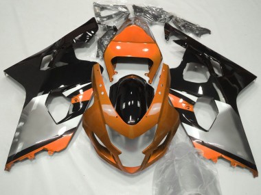 Best 2004-2005 Suzuki GSXR 600 / GSXR 750 Motorcycle Fairings - Orange Silver Black