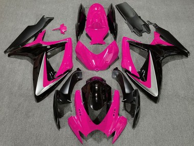 Best 2006-2007 Suzuki GSXR 600 / GSXR 750 Motorcycle Fairings - Pink Silver Glossy Black OEM Style