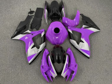 Best 2006-2007 Suzuki GSXR 600 / GSXR 750 Motorcycle Fairings - Purple Silver Glossy Black