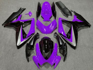 Best 2006-2007 Suzuki GSXR 600 / GSXR 750 Motorcycle Fairings - Purple Silver Glossy Black OEM Style
