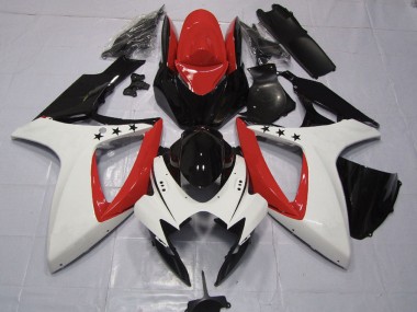 Best 2006-2007 Suzuki GSXR 600 / GSXR 750 Motorcycle Fairings - Red White Glossy Black