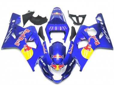 Best 2004-2005 Suzuki GSXR 600 / GSXR 750 Motorcycle Fairings - Blue Yellow Red Bull Style