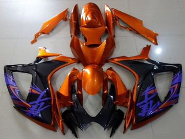 Best 2006-2007 Suzuki GSXR 600 / GSXR 750 Motorcycle Fairings - Orange Glossy Black Blue