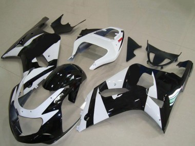 Best 2001-2003 Suzuki GSXR 600 / GSXR 750 Motorcycle Fairings - White Glossy Black