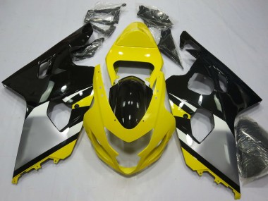 Best 2004-2005 Suzuki GSXR 600 / GSXR 750 Motorcycle Fairings - Yellow Silver Black OEM Style