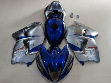 Best 1996-2007 Suzuki GSXR 1300 Motorcycle Fairings - Deep Blue Silver