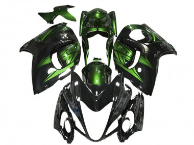 Best 2008-2020 Suzuki GSXR 1300 Motorcycle Fairings - Glossy Black and Deep Green