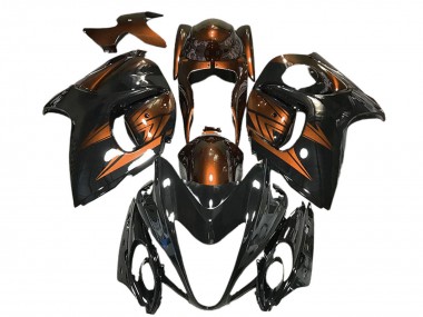 Best 2008-2020 Suzuki GSXR 1300 Motorcycle Fairings - Glossy Black and Deep Orange