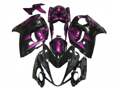 Best 2008-2020 Suzuki GSXR 1300 Motorcycle Fairings - Glossy Black and Deep Purple