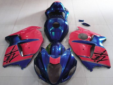 Best 1996-2007 Suzuki GSXR 1300 Motorcycle Fairings - Glossy Blue and Red