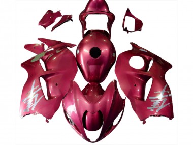 Best 1996-2007 Suzuki GSXR 1300 Motorcycle Fairings - Glossy Red Silver Logo