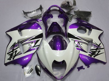 Best 1996-2007 Suzuki GSXR 1300 Motorcycle Fairings - Glossy White Purple