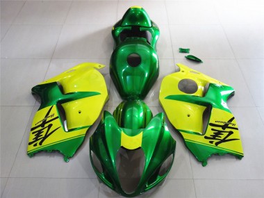 Best 1996-2007 Suzuki GSXR 1300 Motorcycle Fairings - Green and Yellow
