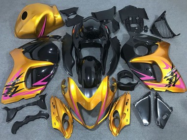 Best 2008-2020 Suzuki GSXR 1300 Motorcycle Fairings - Gold Pink Black