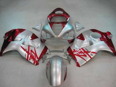 Best 1996-2007 Suzuki GSXR 1300 Motorcycle Fairings - Silver Red
