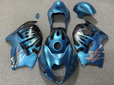 Best 1996-2007 Suzuki GSXR 1300 Motorcycle Fairings - Sky Blue and Black