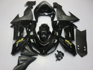 Best 2006-2007 Kawasaki ZX10R Motorcycle Fairings - Glossy Black Matte Black and Gold