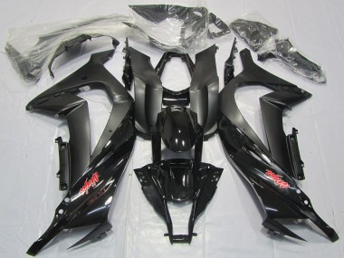Best 2011-2015 Kawasaki ZX10R Motorcycle Fairings - Glossy Black Matte Black Red Decal