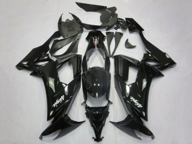 Best 2008-2010 Kawasaki ZX10R Motorcycle Fairings - Glossy Black Matte Black White Decal