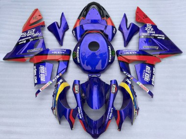 Best 2004-2005 Kawasaki ZX10R Motorcycle Fairings - Blue and Red Trick Star