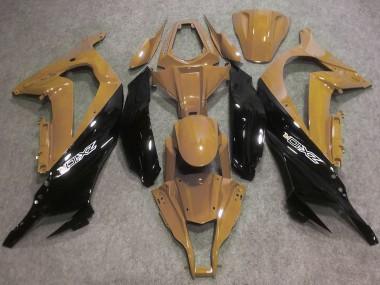 Best 2016-2020 Kawasaki ZX10R Motorcycle Fairings - Desert Tan Glossy Black
