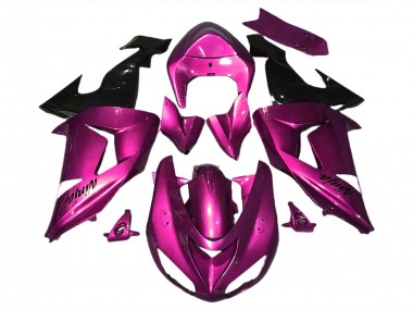 Best 2006-2007 Kawasaki ZX10R Motorcycle Fairings - Pink Glossy Black