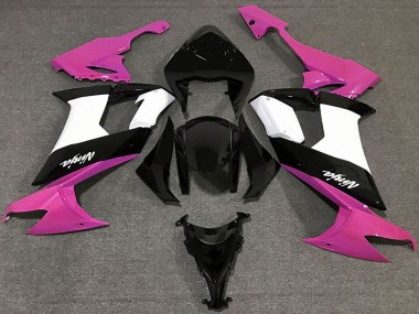 Best 2008-2010 Kawasaki ZX10R Motorcycle Fairings - Glossy Pink Black and White