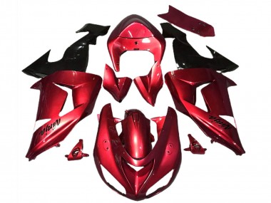 Best 2006-2007 Kawasaki ZX10R Motorcycle Fairings - Red Glossy Black