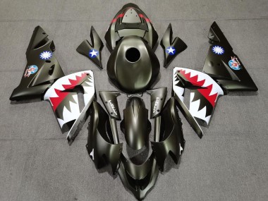 Best 2004-2005 Kawasaki ZX10R Motorcycle Fairings - Military Green Shark