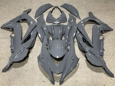 Best 2016-2020 Kawasaki ZX10R Motorcycle Fairings - Nardo Grey Black Logo