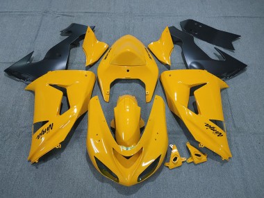 Best 2006-2007 Kawasaki ZX10R Motorcycle Fairings - Yellow Black Ninja