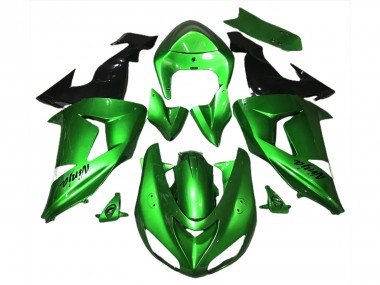 Best 2006-2007 Kawasaki ZX10R Motorcycle Fairings - Green Glossy Black