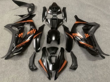 Best 2016-2020 Kawasaki ZX10R Motorcycle Fairings - Matte Black Orange Ninja