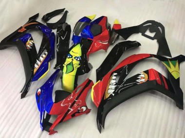 Best 2016-2020 Kawasaki ZX10R Motorcycle Fairings - Red Blue Yellow Black Shark