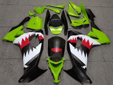 Best 2008-2010 Kawasaki ZX10R Motorcycle Fairings - Green Matte Black Red White Shark