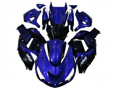 Best 2006-2011 Kawasaki ZX14R Motorcycle Fairings - Blue Glossy Black White Ninja