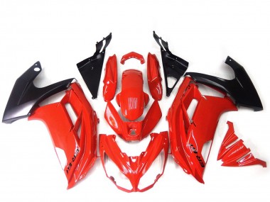 Best 2012-2014 Kawasaki ER6F Motorcycle Fairings - Red Glossy Black