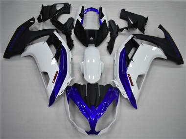 Best 2009-2011 Kawasaki Ninja 650R Motorcycle Fairings - White Blue Matte Black
