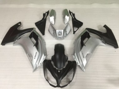 Best 2009-2011 Kawasaki Ninja 650R Motorcycle Fairings - Silver Matte Black