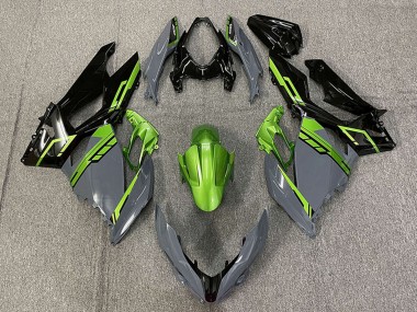Best 2018-2024 Kawasaki Ninja 400 Motorcycle Fairings - Green Nardo Grey Glossy Black