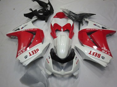 Best 2008-2012 Kawasaki Ninja 250 Motorcycle Fairings - White Red Beet