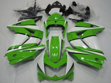 Best 2008-2012 Kawasaki Ninja 250 Motorcycle Fairings - White Green Black
