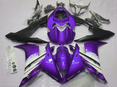 Best 2004-2006 Yamaha R1 Motorcycle Fairings - Purple White Matte Black