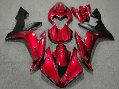 Best 2004-2006 Yamaha R1 Motorcycle Fairings - Candy Red Matte Black