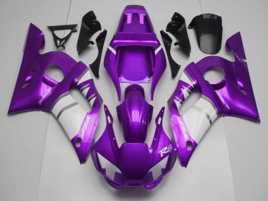 Best 1998-2002 Yamaha R6 Motorcycle Fairings - Purple White