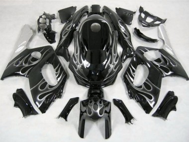 Best 1996-2007 Yamaha YZF600R Thundercat Motorcycle Fairings - Glossy Black Silver Flame