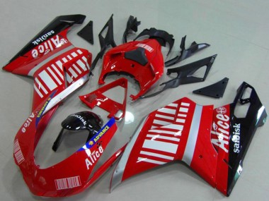 Best 2007-2014 Ducati 848 1098 1198 Motorcycle Fairings - Silver Red Glossy Black Alice Sandisk