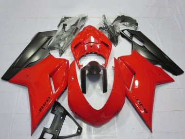 Best 2007-2014 Ducati 848 Motorcycle Fairings - Red Matte Black