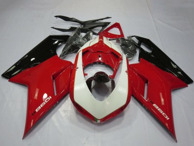Best 2007-2014 Ducati 1098 Motorcycle Fairings - Glossy Red White Glossy Black