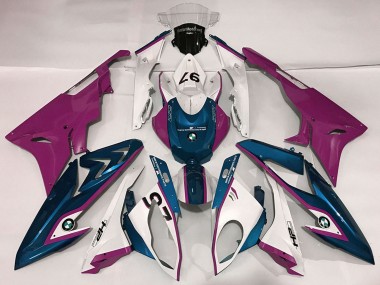 Best 2009-2014 BMW S1000RR Motorcycle Fairings - White Purple Blue